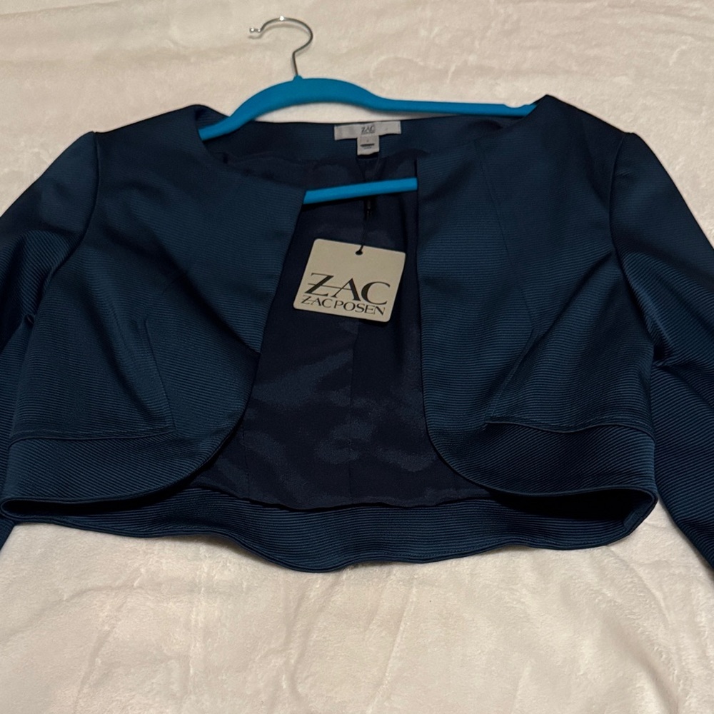 New ZAC Zac Posen Navy Women's Crop Blazer